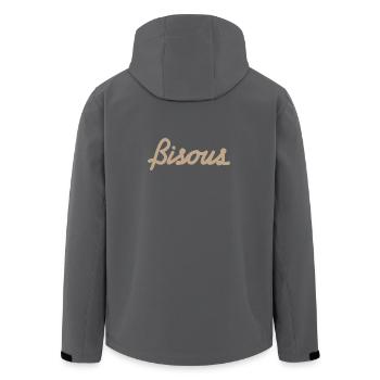 Küsse – Ein süßes Wort zum Ertragen - Recycelte Männer Softshell-Jacke von Stanley/Stella - Schwarz - Hinten - AI Model Male 185 light (185cm)