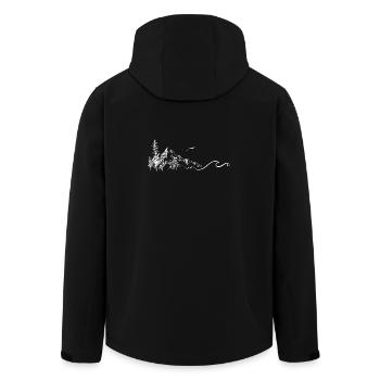 Mountain Landscape with Inviting Waves - Men’s Recycled Softshell Jacket by Stanley/Stella - black - Back - AI Model Male 185 light (185cm)
