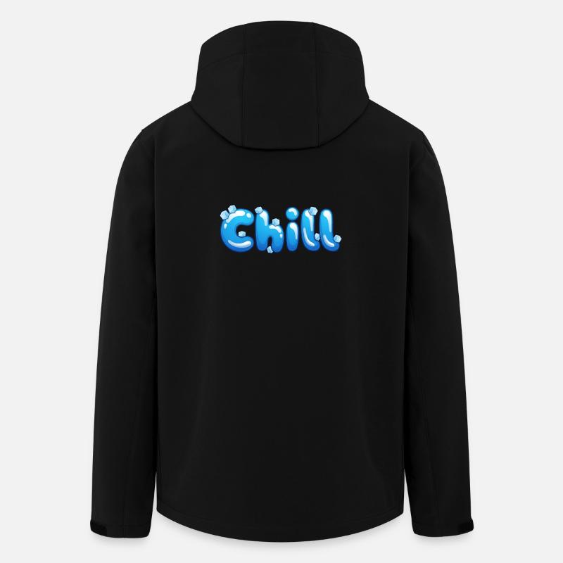 Chill – Fun Bubble Font Cool Summer Vibes T-Shirt - Men’s Recycled Softshell Jacket by Stanley/Stella - black