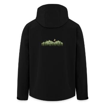 Mountains Forest Nature Trees Outdoor Nature Lovers - Men’s Recycled Softshell Jacket by Stanley/Stella - black - Back - AI Model Male 185 light (185cm)