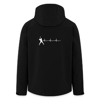 Baseball EKG Herzschlag Baseballschläger - Recycelte Männer Softshell-Jacke von Stanley/Stella - Schwarz - Hinten - AI Model Male 185 light (185cm)