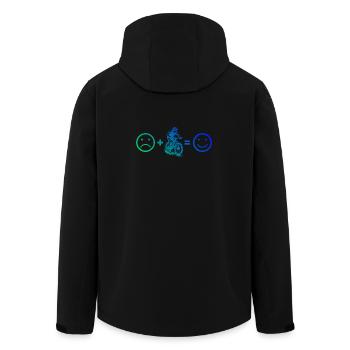 Simple mountain bike timeless design - Men’s Recycled Softshell Jacket by Stanley/Stella - black - Back - AI Model Male 185 light (185cm)