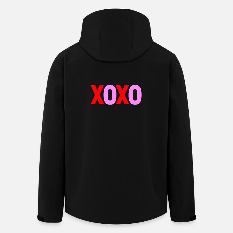 XOXO Love Valentine Textdesign - Recycelte Männer Softshell-Jacke von Stanley/Stella - Schwarz