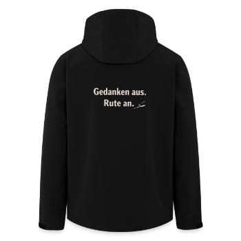 Gedanken aus, Rute an – Minimaldruck - Recycelte Männer Softshell-Jacke von Stanley/Stella - Schwarz - Hinten - AI Model Male 185 light (185cm)