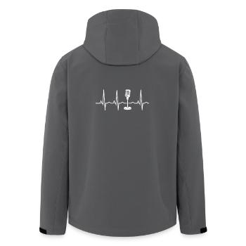 Microphone Heartbeat - Men’s Recycled Softshell Jacket by Stanley/Stella - anthracite - Back - AI Model Male 185 light (185cm)