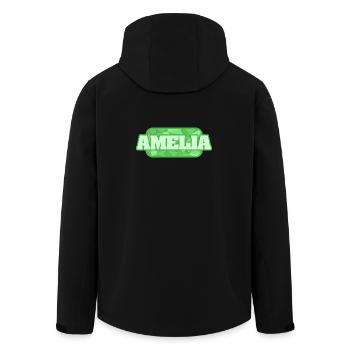 Amelia as organic - Men’s Recycled Softshell Jacket by Stanley/Stella - black - Back - AI Model Male 185 light (185cm)