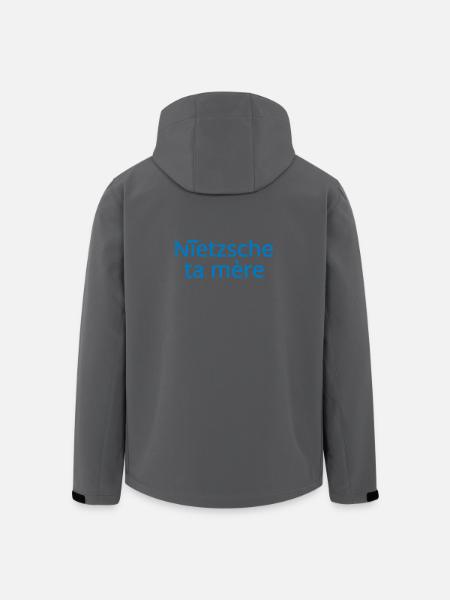 Nietzsche ta mère Bleu Clair - Veste softshell homme en polyester recyclé Stanley/Stella - noir