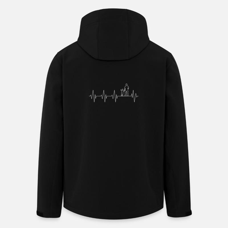 papa fils cardiogramme amour - Veste softshell homme en polyester recyclé Stanley/Stella - noir