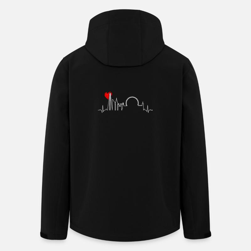 Battement de cœur urbain Skyline - Veste softshell homme en polyester recyclé Stanley/Stella - noir