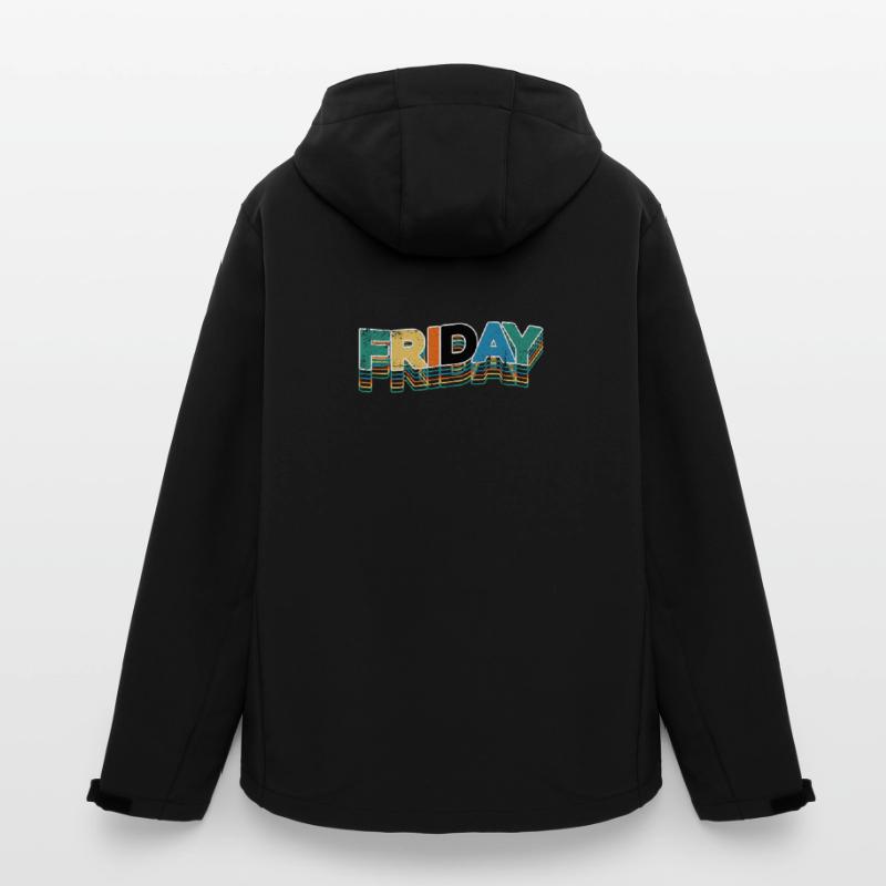 Friday Retro Stack Letters Men’s Recycled Softshell Jacket by Stanley/Stella