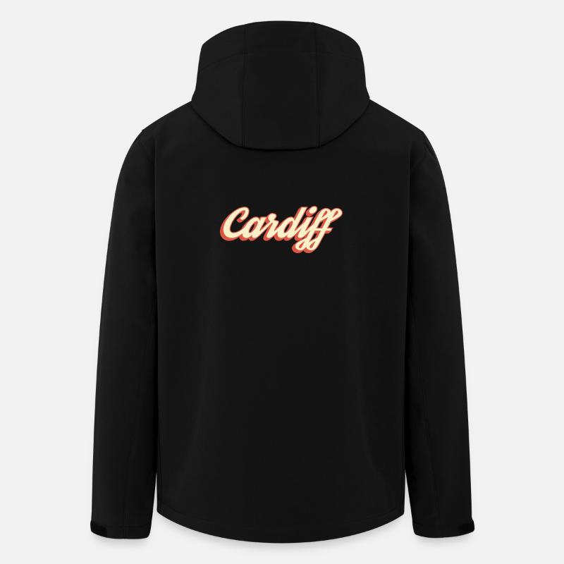 Logo rétro Script de Cardiff - Veste softshell homme en polyester recyclé Stanley/Stella - noir