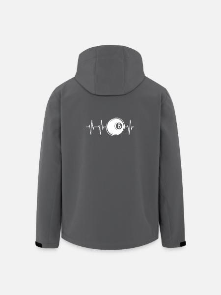 Heartbeat Billiards Pool 8 Ball Ball Pulse Symbol - Men’s Recycled Softshell Jacket by Stanley/Stella - black