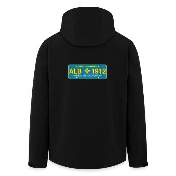 New Mexico Nummernschild Albuquerque - Recycelte Männer Softshell-Jacke von Stanley/Stella - Schwarz - Hinten - AI Model Male 185 light (185cm)