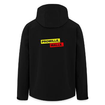 Promille, Malle - Recycelte Männer Softshell-Jacke von Stanley/Stella - Schwarz - Hinten - AI Model Male 185 light (185cm)