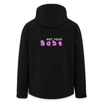 Not Your Babe. Minimal Gen Z Statement - Men’s Recycled Softshell Jacket by Stanley/Stella - black - Back - AI Model Male 185 light (185cm)