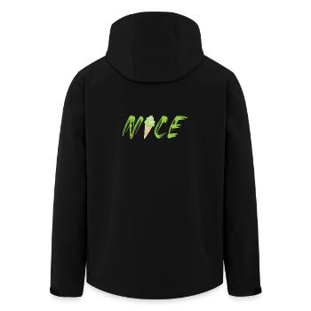 Belle glace Cornet de glace à la pistache Cool Dictons Cornet de crème glacée - Veste softshell homme en polyester recyclé Stanley/Stella - noir - Dos - AI Model Male 185 light (185cm)