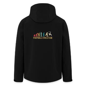 Design der Fußball-Evolution - Recycelte Männer Softshell-Jacke von Stanley/Stella - Schwarz - Hinten - AI Model Male 185 light (185cm)