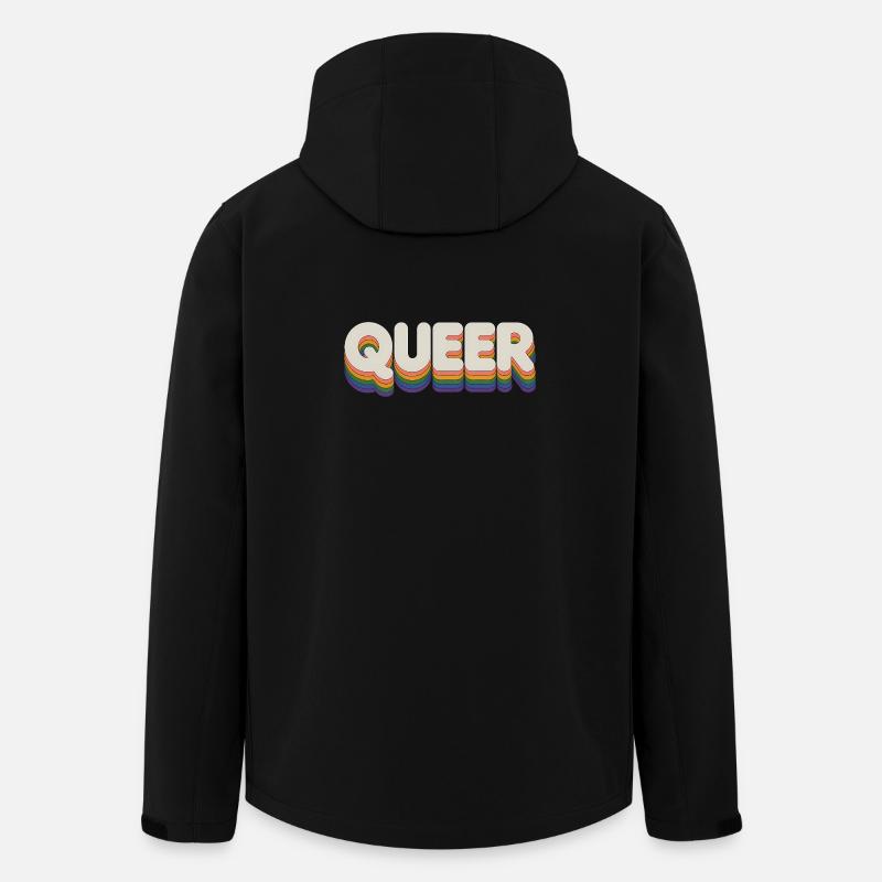 Queer - Cool Pride Logo - Veste softshell homme en polyester recyclé Stanley/Stella - noir