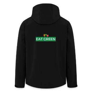 Eat Green Veggie Parade - Men’s Recycled Softshell Jacket by Stanley/Stella - black - Back - AI Model Male 185 light (185cm)