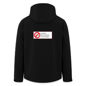 Ouvriers suédois sur fond blanc - Veste softshell homme en polyester recyclé Stanley/Stella - noir - Dos - AI Model Male 185 light (185cm)