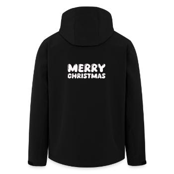 Cuddly Merry Christmas lettering - Men’s Recycled Softshell Jacket by Stanley/Stella - black - Back - AI Model Male 185 light (185cm)