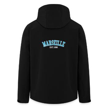 Marseille Est. 1996 - Men’s Recycled Softshell Jacket by Stanley/Stella - black - Back - AI Model Male 185 light (185cm)