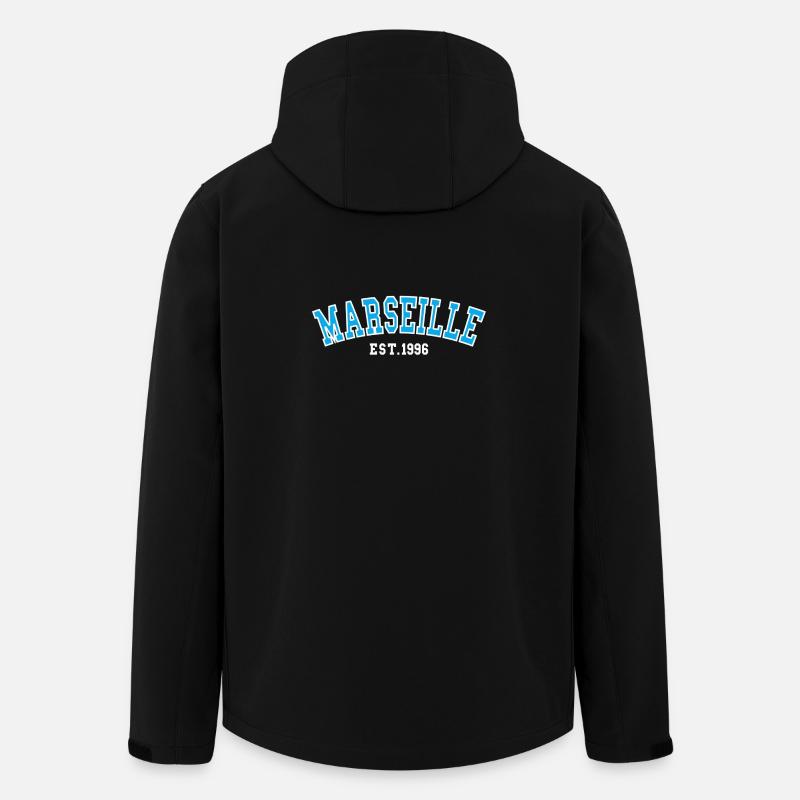 Marseille Fondée en 1996 - Veste softshell homme en polyester recyclé Stanley/Stella - noir
