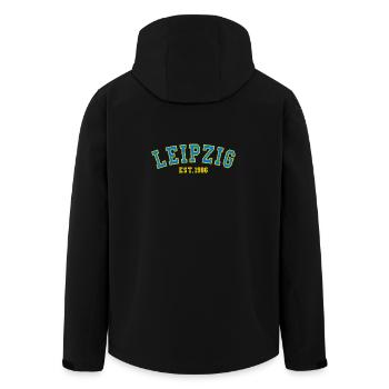 Leipzig Est. 1986 - Men’s Recycled Softshell Jacket by Stanley/Stella - black - Back - AI Model Male 185 light (185cm)