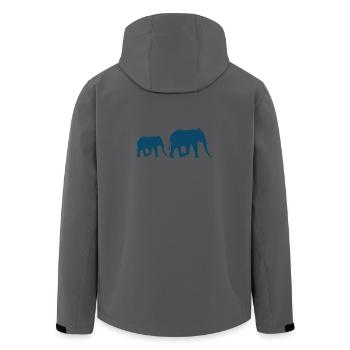 Elephant Silhouette Family - Men’s Recycled Softshell Jacket by Stanley/Stella - black - Back - AI Model Male 185 light (185cm)