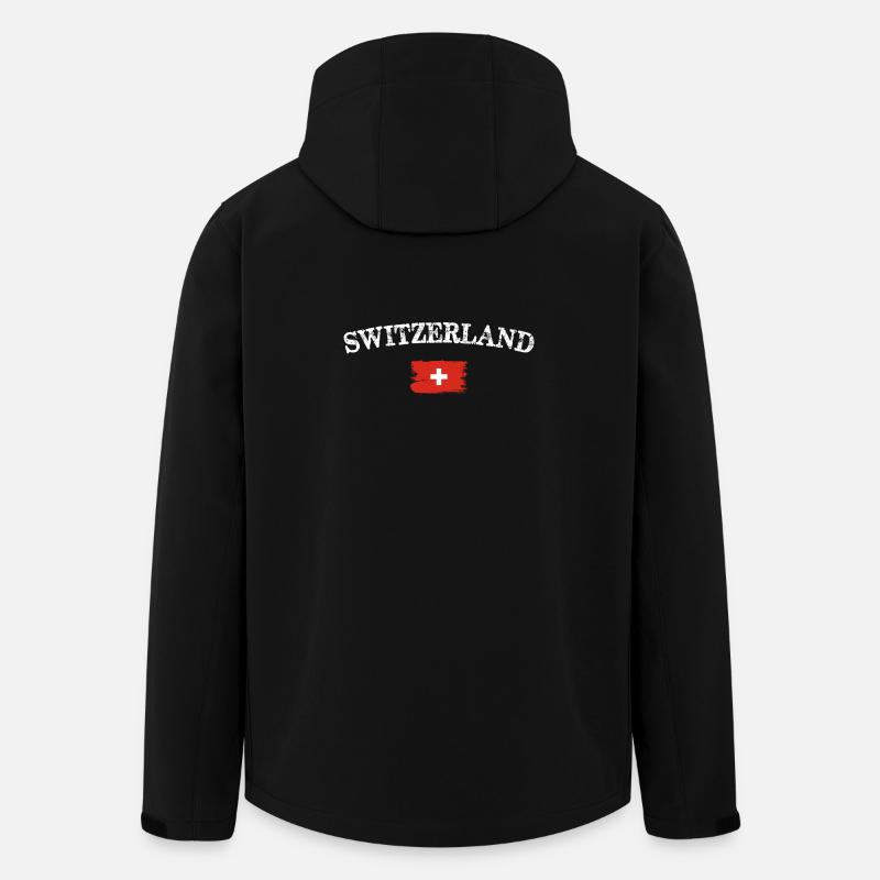 Schweizer Bürstenflaggenbogen - Recycelte Männer Softshell-Jacke von Stanley/Stella - Schwarz