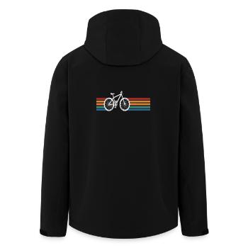 Bike Bike Cycling Retro Vintage Cool - Men’s Recycled Softshell Jacket by Stanley/Stella - black - Back - AI Model Male 185 light (185cm)