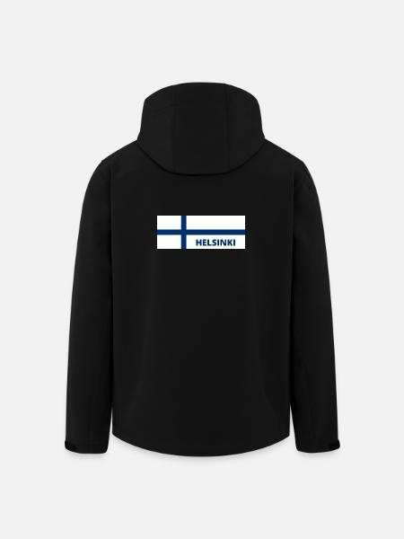 Helsinki City in Finnish Flag - Men’s Recycled Softshell Jacket by Stanley/Stella - black