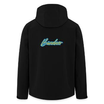 Bündner Schriftzug gelb-blau - Recycelte Männer Softshell-Jacke von Stanley/Stella - Schwarz - Hinten - AI Model Male 185 light (185cm)