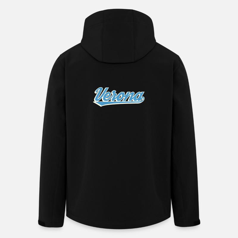 Logo Vérone Blue Script - Veste softshell homme en polyester recyclé Stanley/Stella - noir