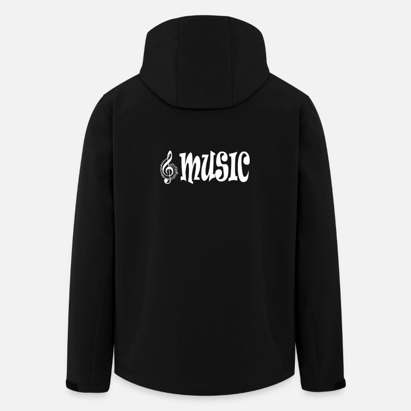 Music - Retro Classic Typography Style - Men’s Recycled Softshell Jacket by Stanley/Stella - black