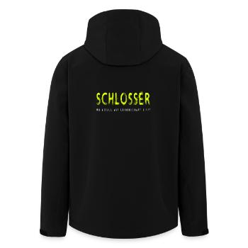 Schlosser Handwerker Design - Recycelte Männer Softshell-Jacke von Stanley/Stella - Schwarz - Hinten - AI Model Male 185 light (185cm)