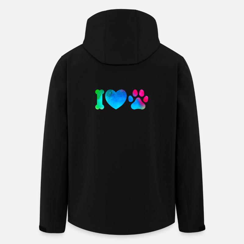 Bunte Pfotenliebe Wasserfarben - Recycelte Männer Softshell-Jacke von Stanley/Stella - Schwarz