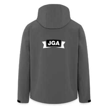 Emblème / Logo de l’enterrement de vie de garçon - Veste softshell homme en polyester recyclé Stanley/Stella - charbon - Dos - AI Model Male 185 light (185cm)