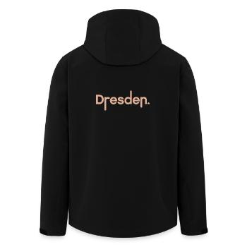 Dresden Typography Dresden City Font Logo - Men’s Recycled Softshell Jacket by Stanley/Stella - black - Back - AI Model Male 185 light (185cm)