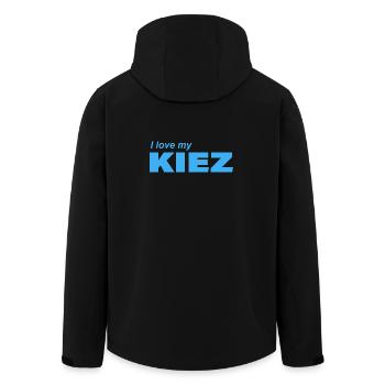 I LOVE MY KIEZ - Men’s Recycled Softshell Jacket by Stanley/Stella - black - Back - AI Model Male 185 light (185cm)