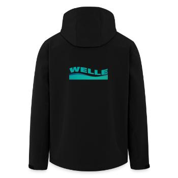 WELLE - Recycelte Männer Softshell-Jacke von Stanley/Stella - Schwarz - Hinten - AI Model Male 185 light (185cm)