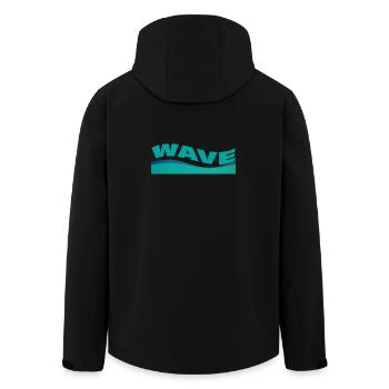 WAVE - Men’s Recycled Softshell Jacket by Stanley/Stella - black - Back - AI Model Male 185 light (185cm)