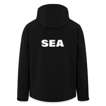 SEA - Recycelte Männer Softshell-Jacke von Stanley/Stella - Schwarz - Hinten - AI Model Male 185 light (185cm)