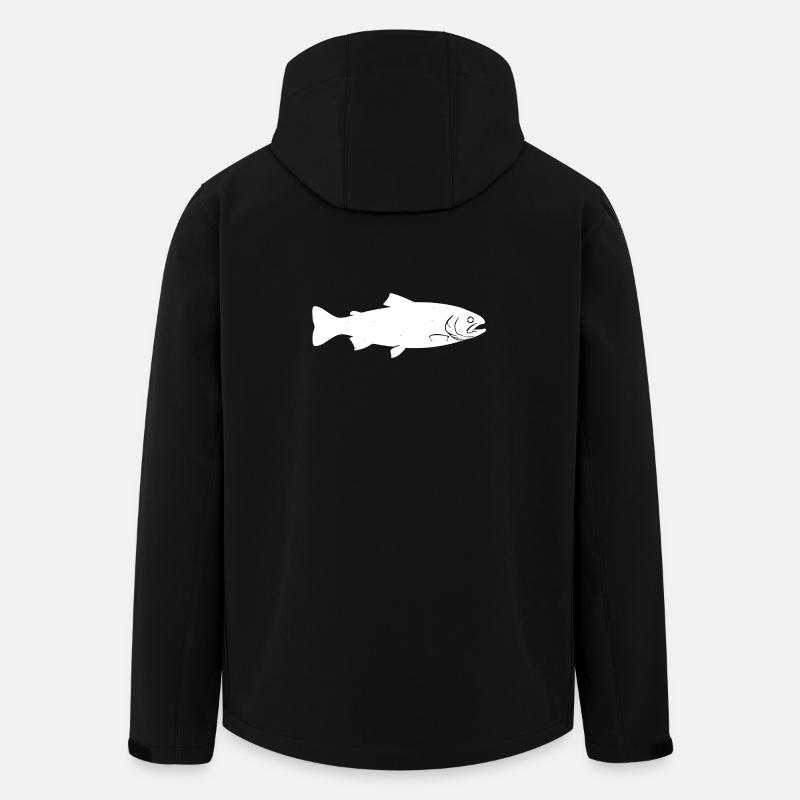 Vecteur nature Pêcheur Poisson Truite - Veste softshell homme en polyester recyclé Stanley/Stella - noir
