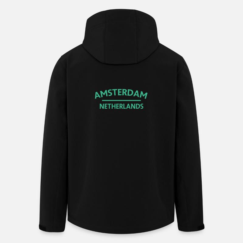 Textdesign Amsterdam – Pays-Bas - Veste softshell homme en polyester recyclé Stanley/Stella - noir