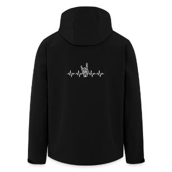 Rock Musik EKG Herzschlag - Recycelte Männer Softshell-Jacke von Stanley/Stella - Schwarz - Hinten - AI Model Male 185 light (185cm)