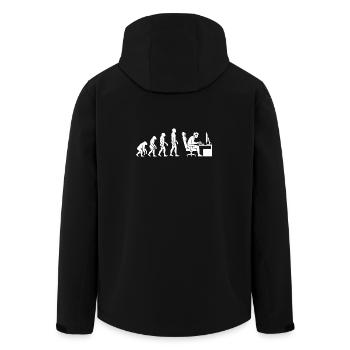 Evolution ends at the desk - Men’s Recycled Softshell Jacket by Stanley/Stella - black - Back - AI Model Male 185 light (185cm)
