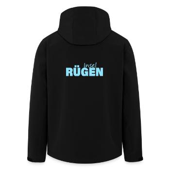 INSEL RÜGEN - Recycelte Männer Softshell-Jacke von Stanley/Stella - Schwarz - Hinten - AI Model Male 185 light (185cm)