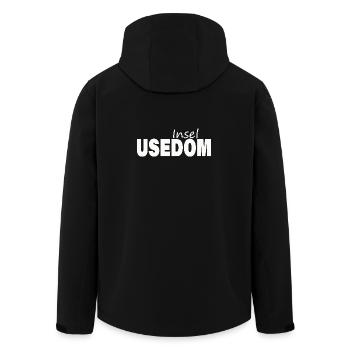 USEDOM - Recycelte Männer Softshell-Jacke von Stanley/Stella - Schwarz - Hinten - AI Model Male 185 light (185cm)