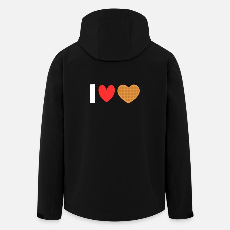 I Love Waffles Heart Waffle Breakfast - Men’s Recycled Softshell Jacket by Stanley/Stella - black